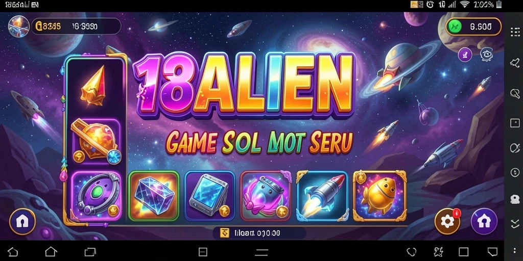 Tangkapan layar gameplay Slot 138ALIEN dengan grafik luar angkasa.