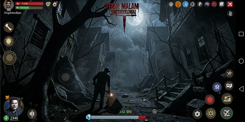 Tampilkan gameplay 234E yang menakutkan dengan suasana mencekam.