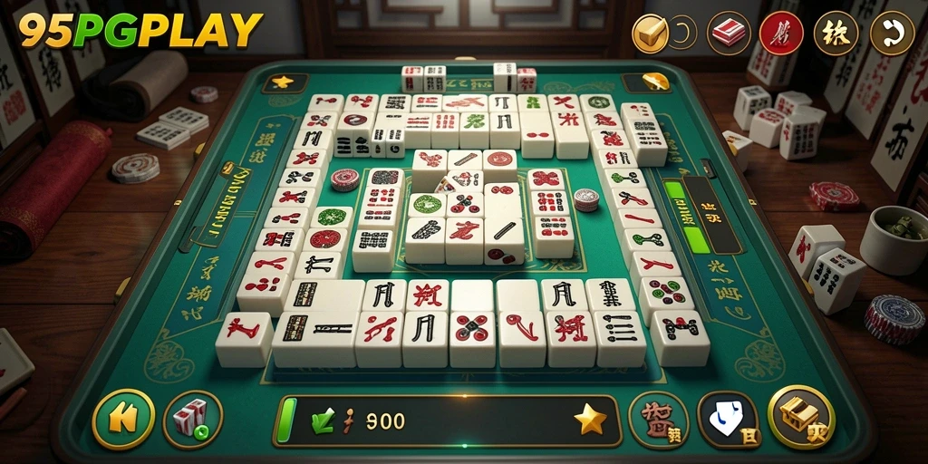 Tampilan gameplay seru di 95PGPLAY saat bermain Mahjong.