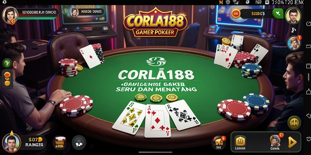 Screenshot gameplay CORLA188 menampilkan aksi poker yang mendebarkan.