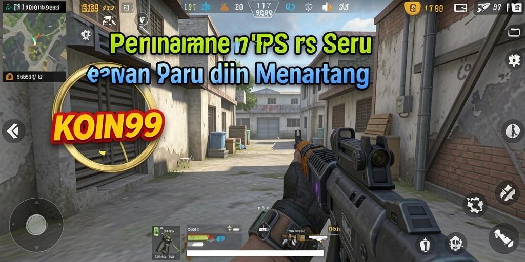 Screenshot gameplay KOIN99 menampilkan aksi FPS yang mendebarkan.