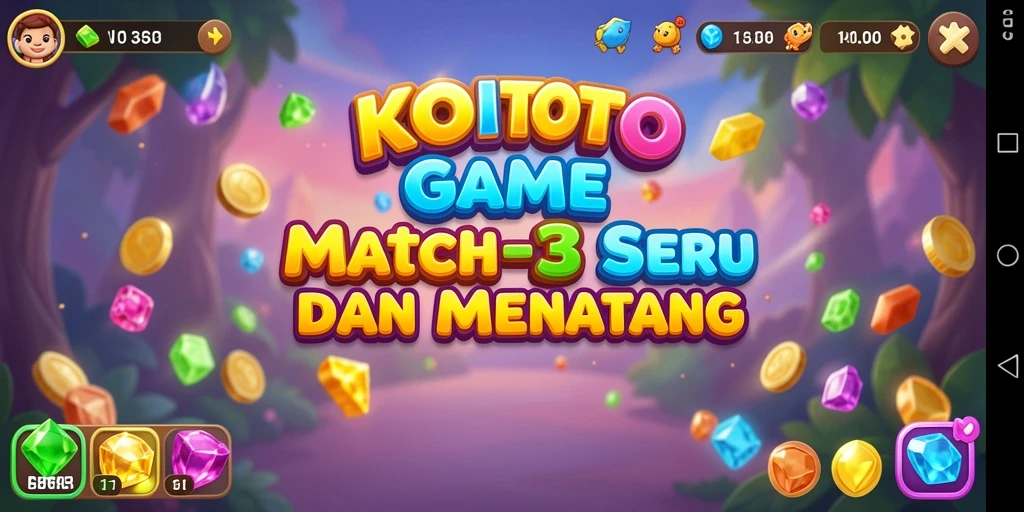 Screenshot gameplay KOITOTO menampilkan keseruan mencocokkan item Match-3.