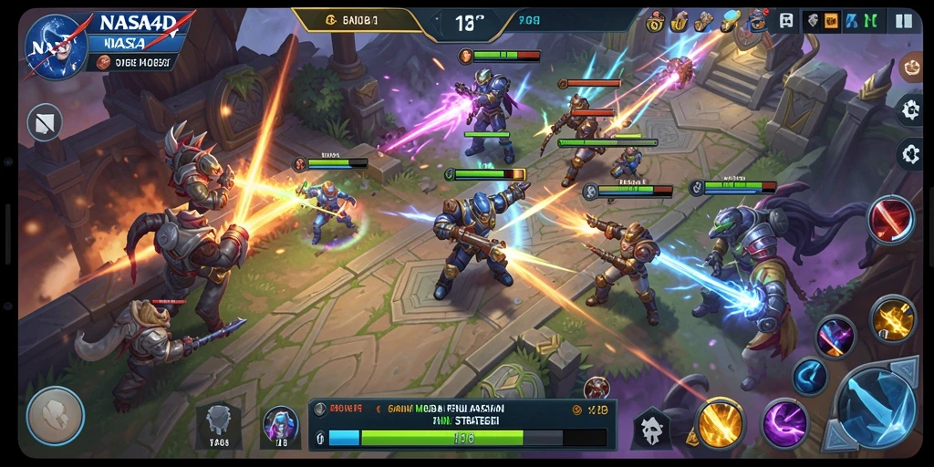 Tampilan gameplay MOBA yang mendebarkan di NASA4D.