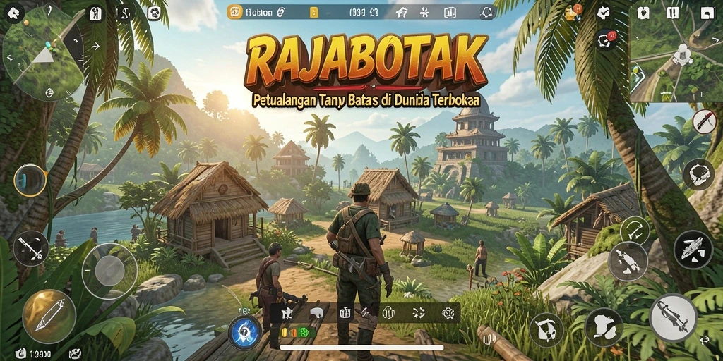 Tampilan gameplay menarik dari RAJABOTAK di dunia terbuka.
