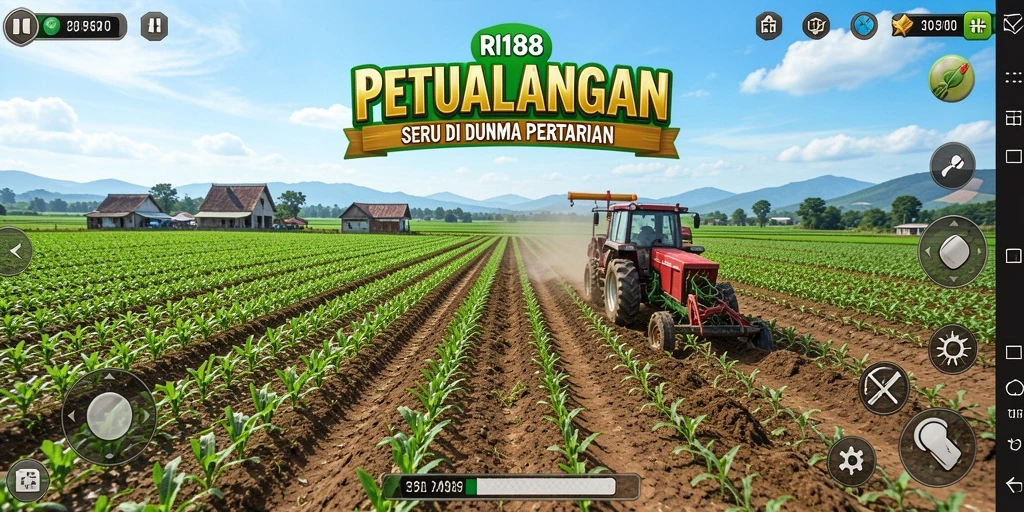 Visual permainan RI188 dengan aktivitas pertanian yang menarik.