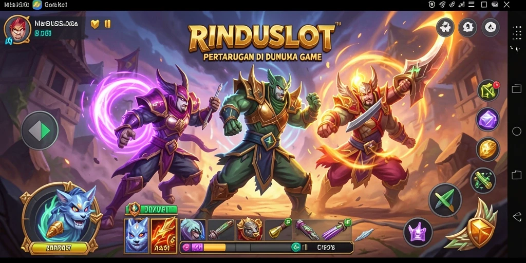 Screenshot gameplay RINDUSLOT menampilkan pertarungan yang mendebarkan.