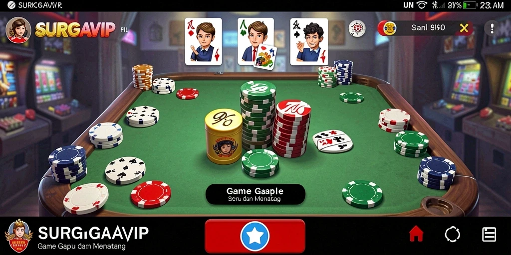 Tampilan screenshot gameplay Gaple yang menyenangkan dan interaktif.