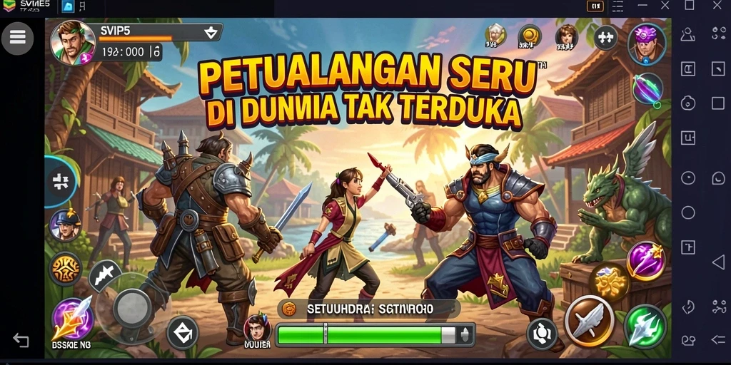 Tampilan gameplay petualangan menarik dalam SVIP5 dengan karakter dan dunia yang penuh warna.