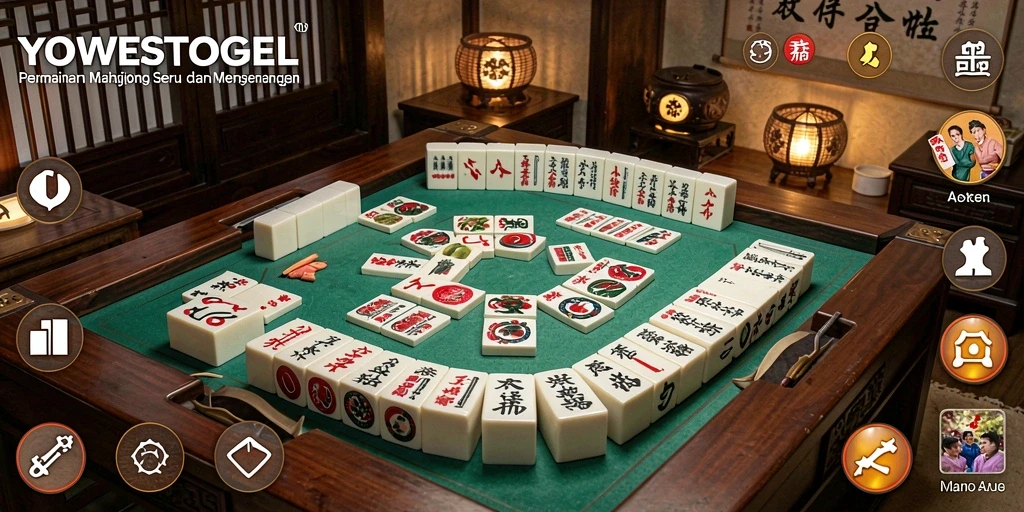 Tampilan gameplay Mahjong yang seru dan menegangkan di YOWESTOGEL.